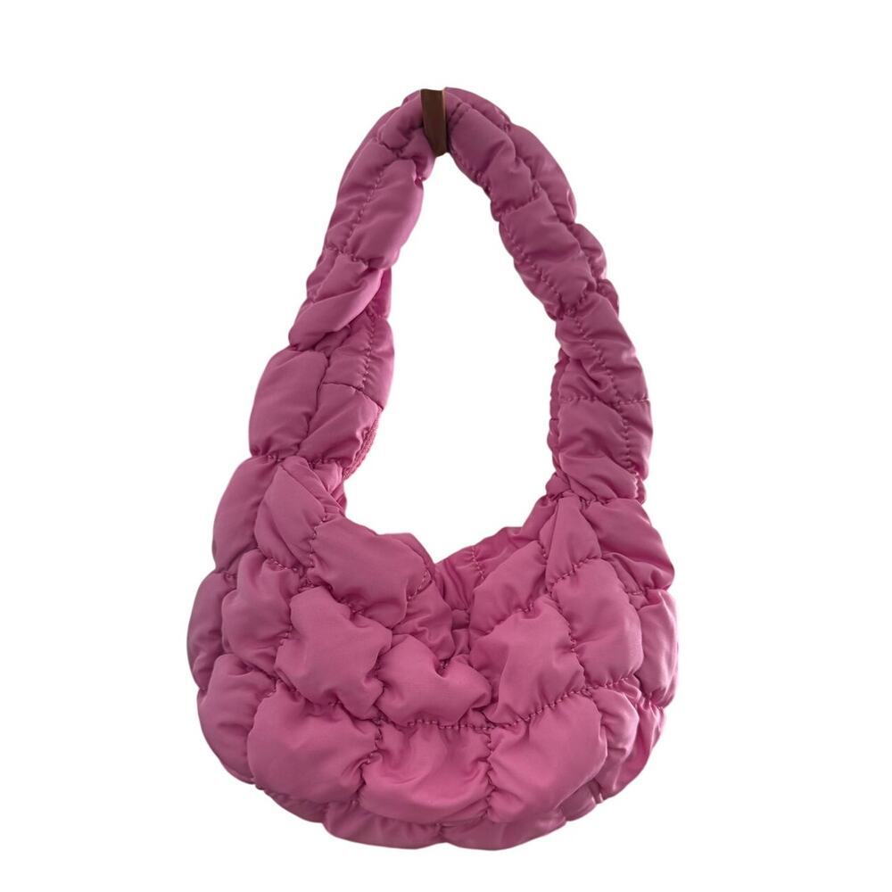 Do Everything In Love Pink Quilted Puffer Mini Shoulder Bag Bubble Purse